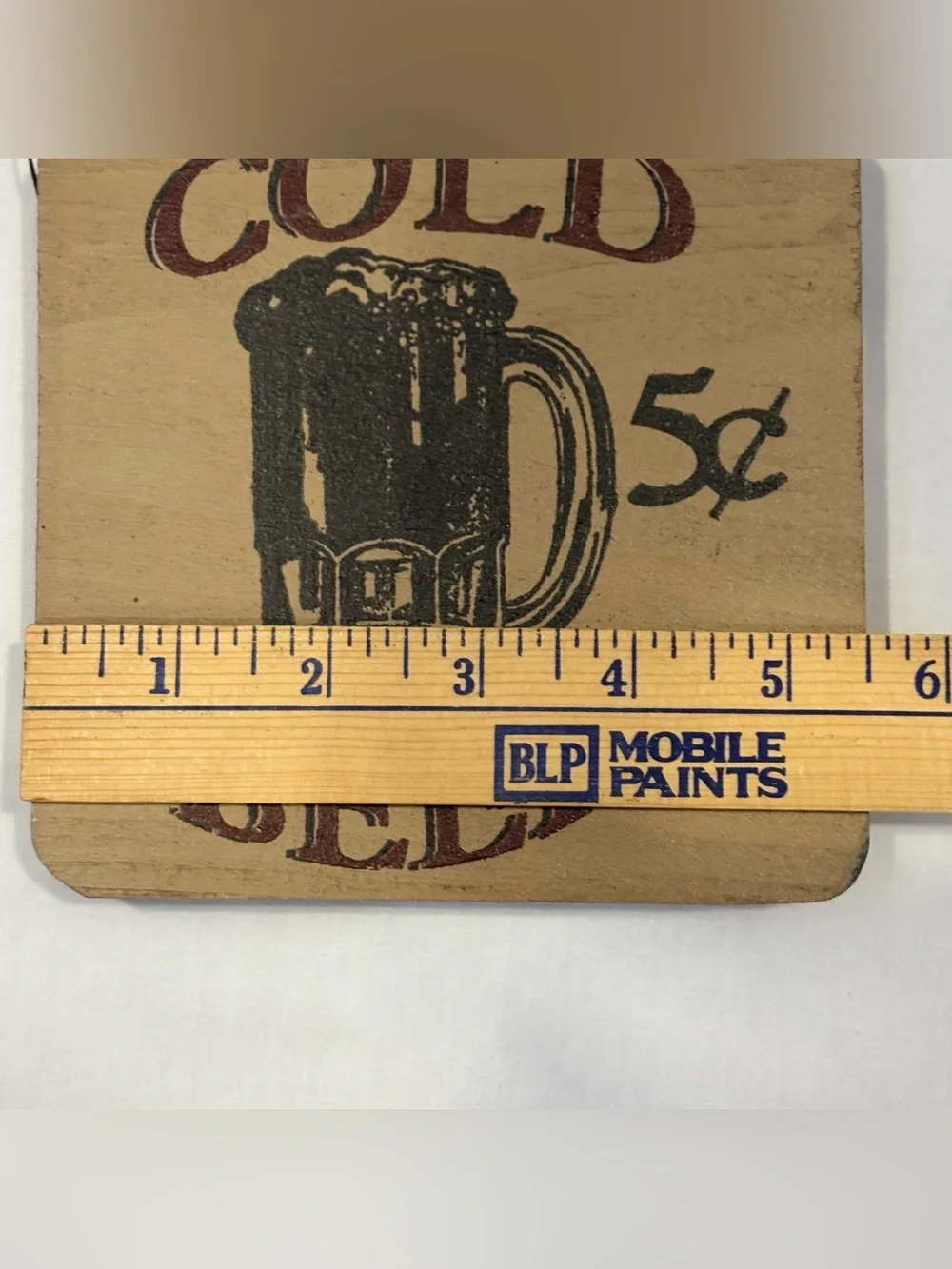 Cold Beer 5 Cents Wooden Sign Rustic Man Cave Decor Bar Plaque Hanging Wall Art